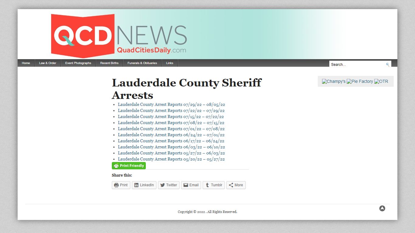 Lauderdale County Sheriff Arrests