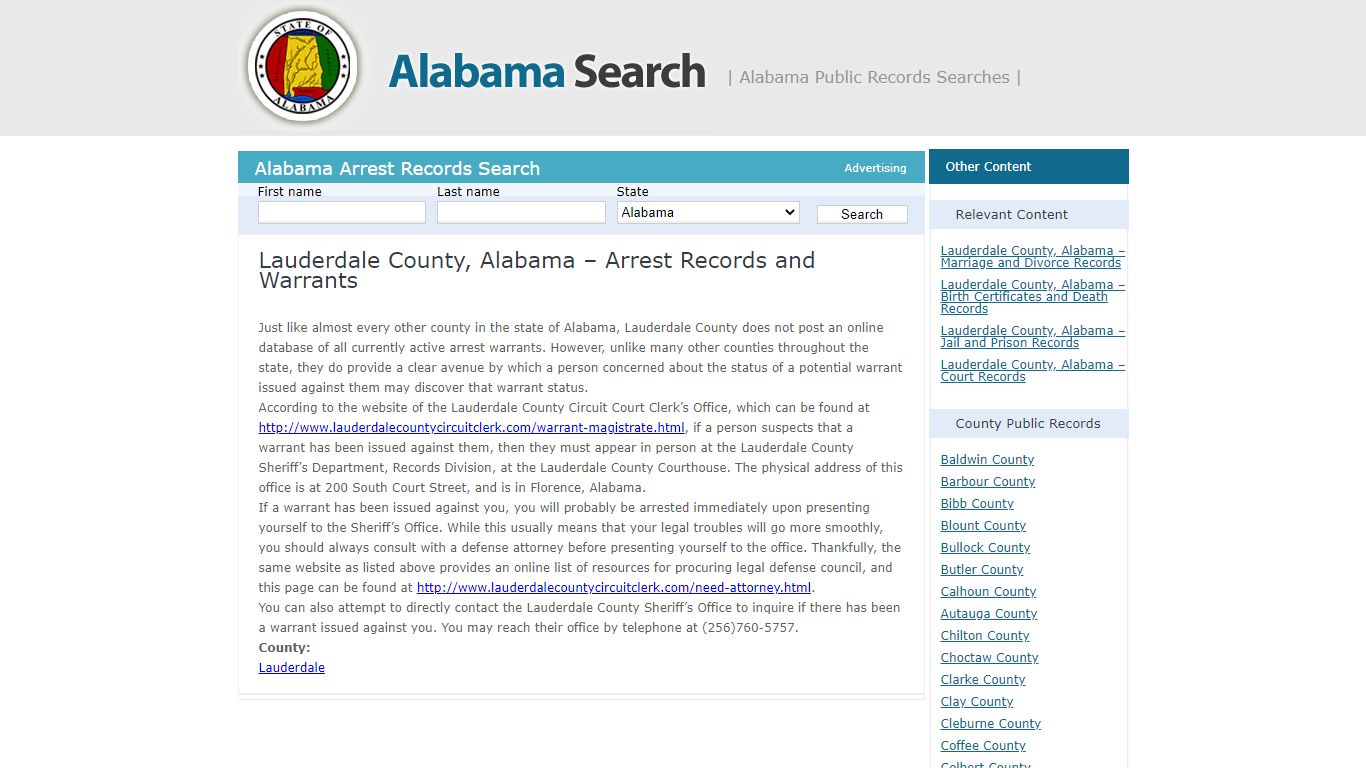 Lauderdale County, Alabama – Arrest Records and Warrants ...